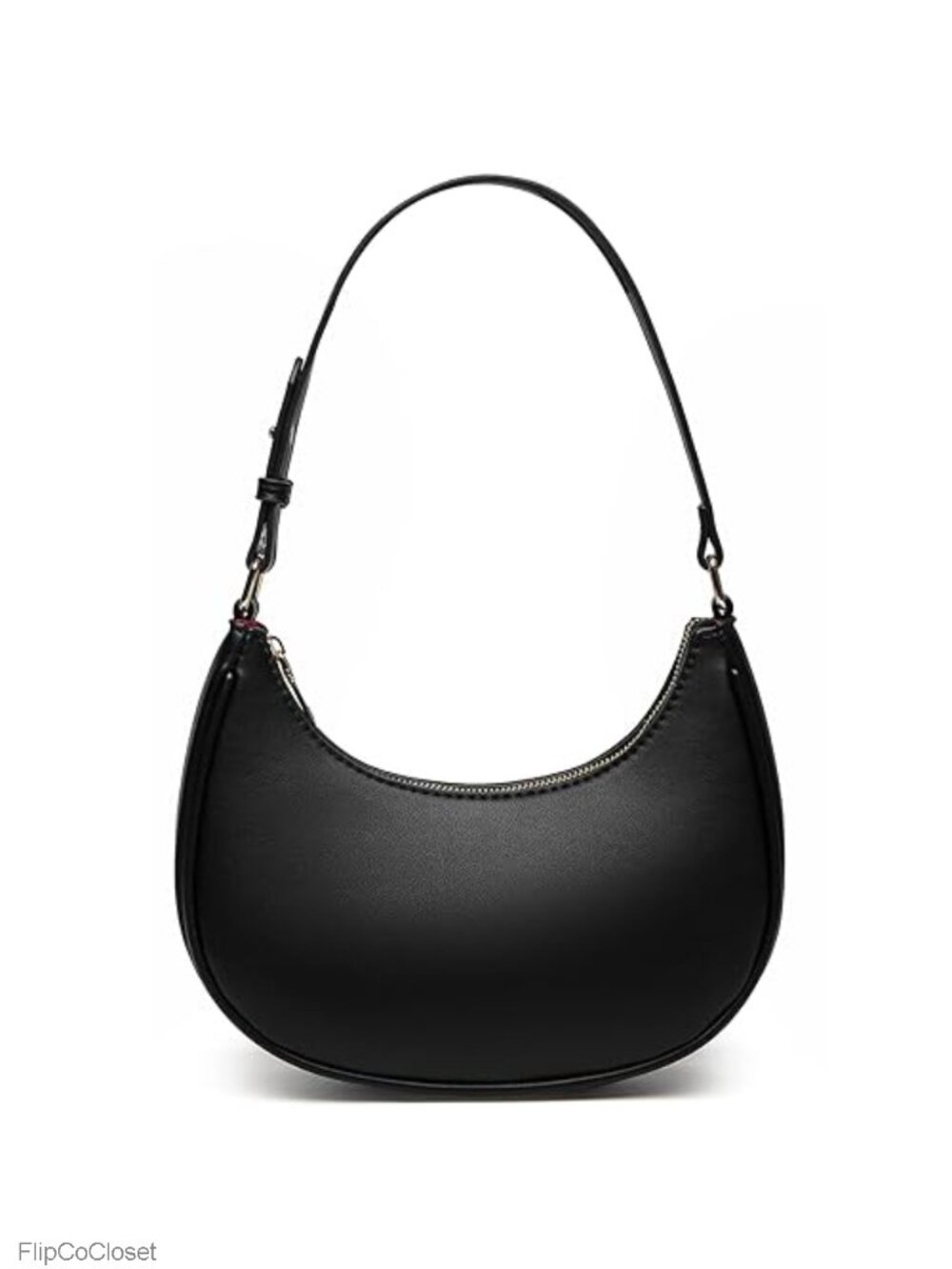 Small Shoulder Bag PU Leather Crescent Clutch Y2K Purse